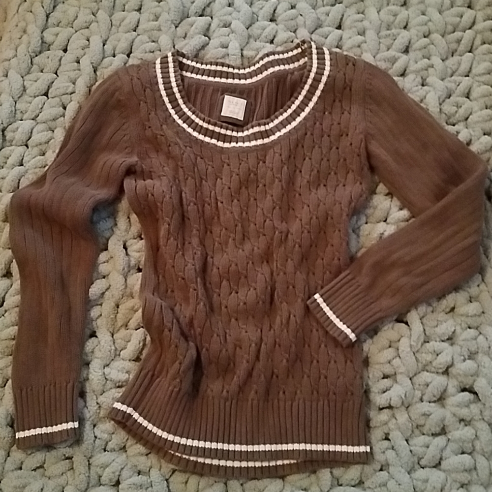Old Navy Cable Knit Sweater L Chocolate Brown